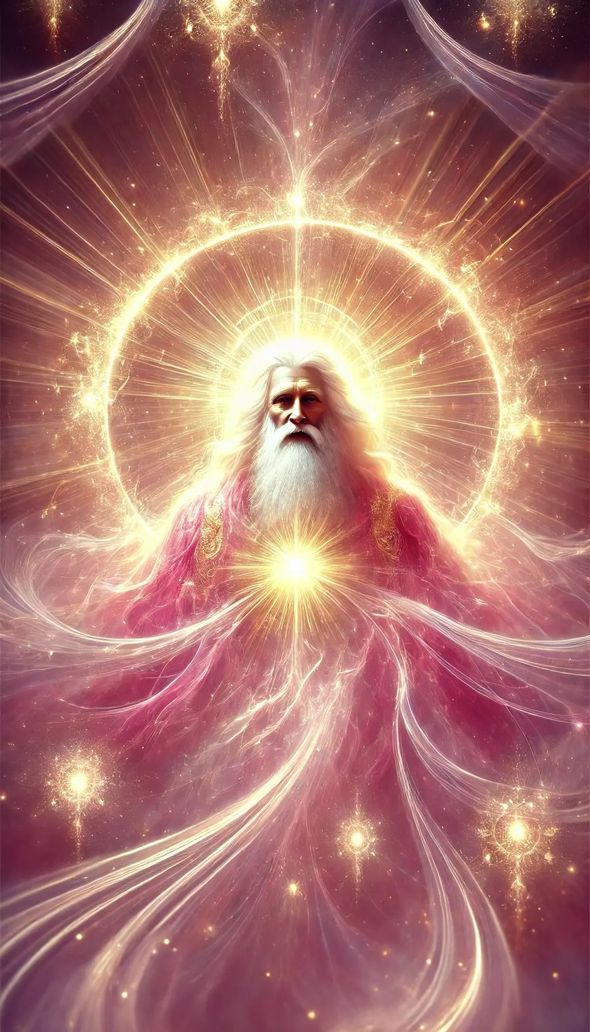 DALL·E 2025-01-26 15.21.57 - A radiant depiction of Archangel Metatron as a grandfatherly light-being, with a glowing, sun-like presence that is brighter than the sun. The figure